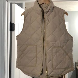 Cream j crew puffer